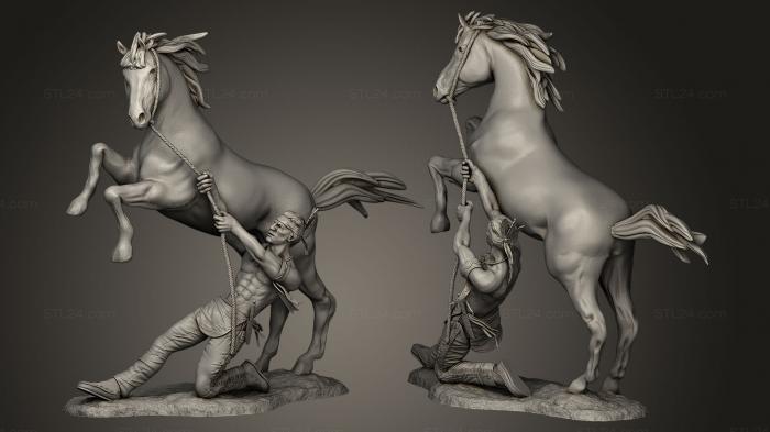 Military figurines (rearing horse, STKW_0022) 3D models for cnc